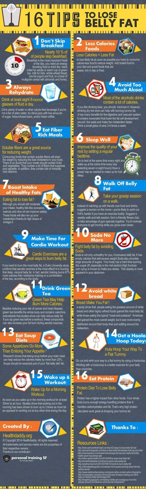 16 tips to lose belly fat